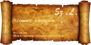 Szommer Levente névjegykártya