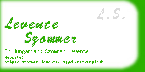 levente szommer business card